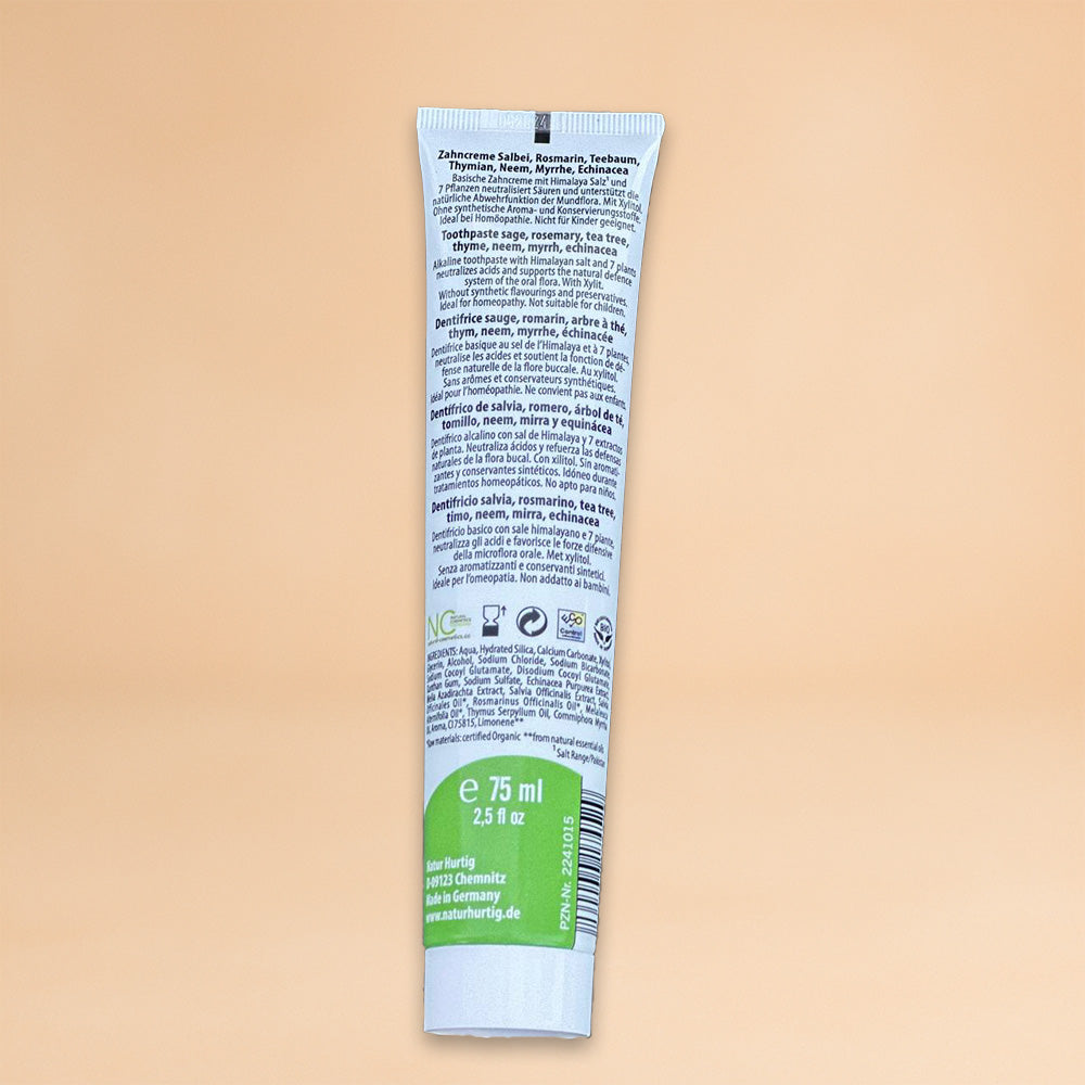 Natur Hurtig Himalaya Zahncreme mit Salbei, Rosmarin, Neem, Echinacea 75 ml